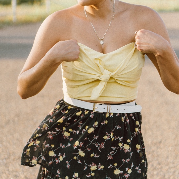 Lush Tops - Lush Strapless Bow Top